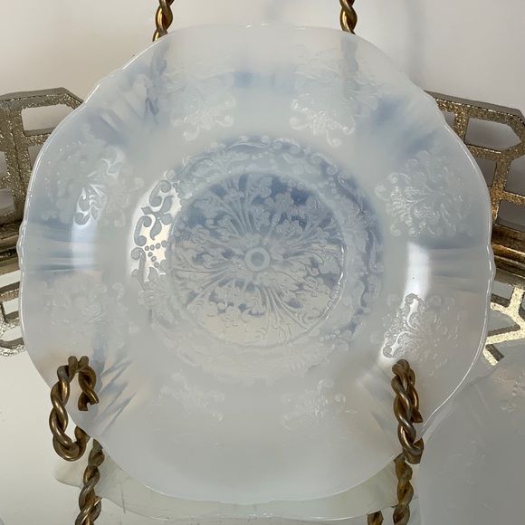 MacBeth Evans American Sweetheart Monax 6 Saucers Front Center Design 5 5/8" #A6 - Picture 5 of 8